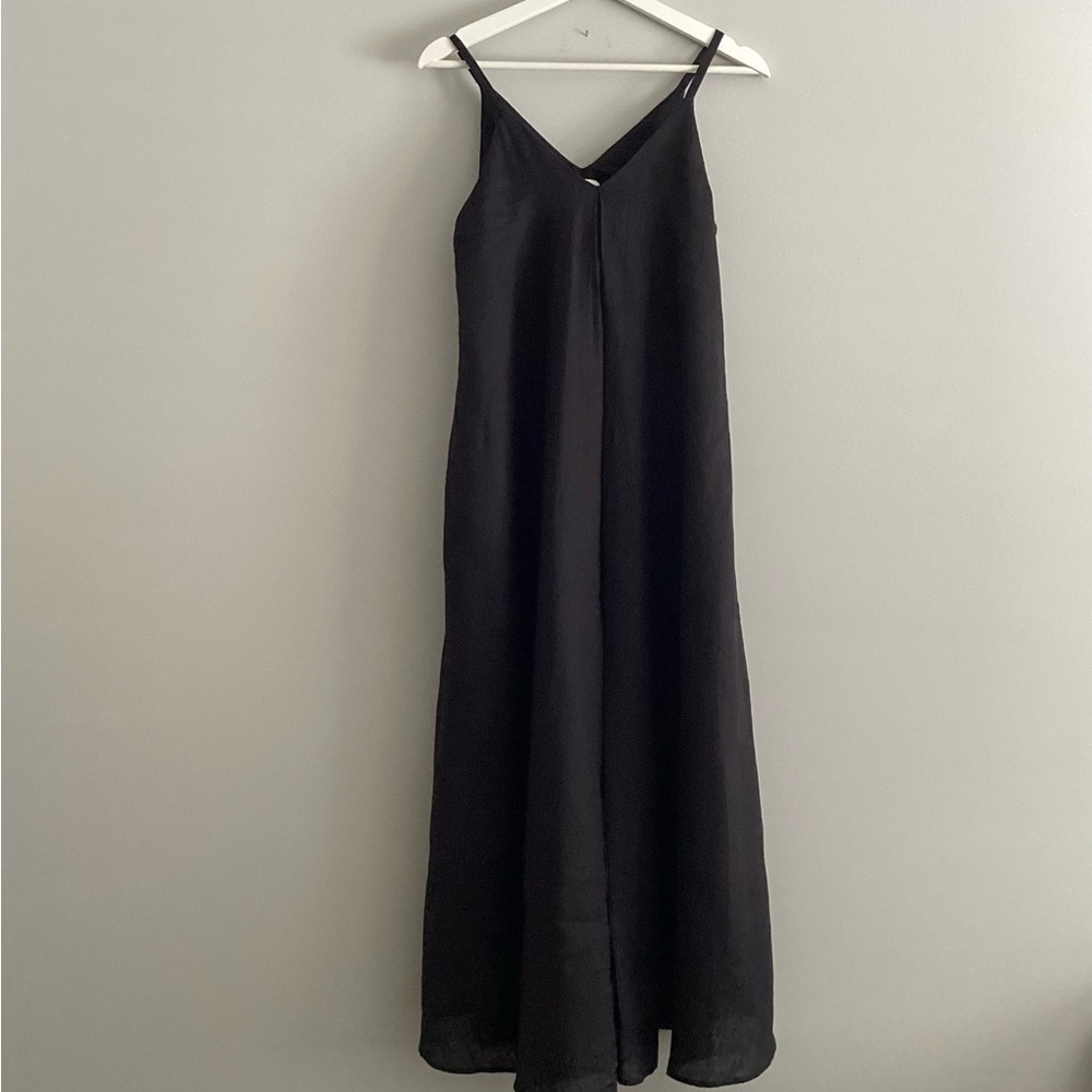 COS Black Linen Sleeveless Maxi Dress, Size 2